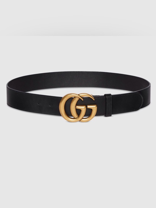 Gucci Accessories - Gucci Black Leather Belt with Gold Double G Interlocking Buckle